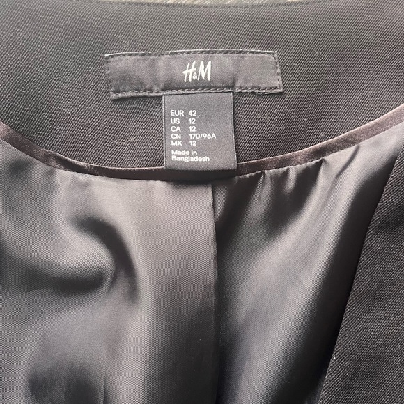 Black H&M Suit Jacket Size 12 - Picture 6 of 7